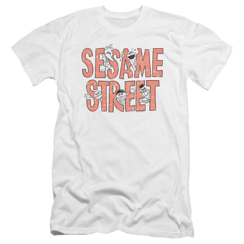 Sesame Street In Letters - Men's Premium Slim Fit T-Shirt Men's Premium Slim Fit T-Shirt Sesame Street