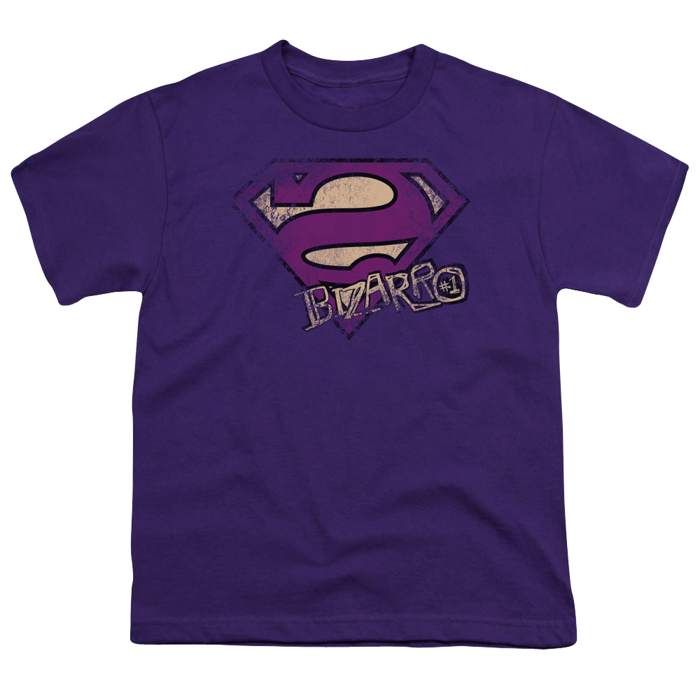 Superman Bizarro Logo Distressed - Youth T-Shirt Youth T-Shirt (Ages 8-12) Superman