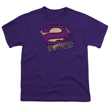 Superman Bizarro Logo Distressed - Youth T-Shirt Youth T-Shirt (Ages 8-12) Superman