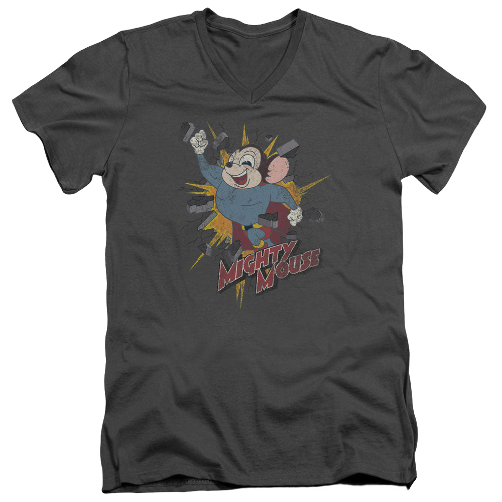 Mighty Mouse Break Through - Men's V-Neck T-Shirt Men's V-Neck T-Shirt Mighty Mouse