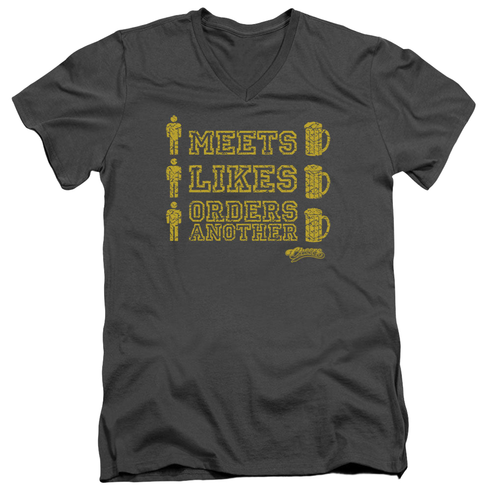 Cheers Man Meets Beer - Men's V-Neck T-Shirt Men's V-Neck T-Shirt Cheers
