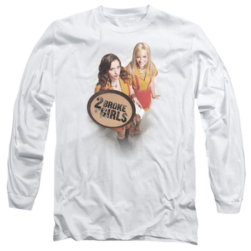 White men's long sleeve t-shirt with 2 Broke Girls Tips Really graphic