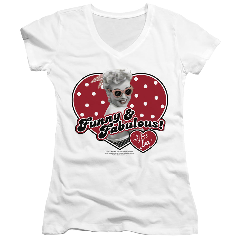 I Love Lucy Funny & Fabulous - Juniors V-Neck T-Shirt Juniors V-Neck T-Shirt I Love Lucy