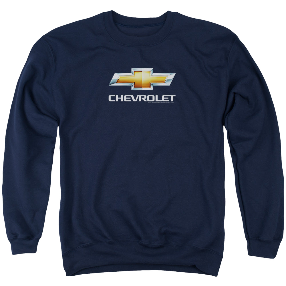Chevrolet Chevy Bowtie Stacked - Men's Crewneck Sweatshirt Men's Crewneck Sweatshirt Chevrolet