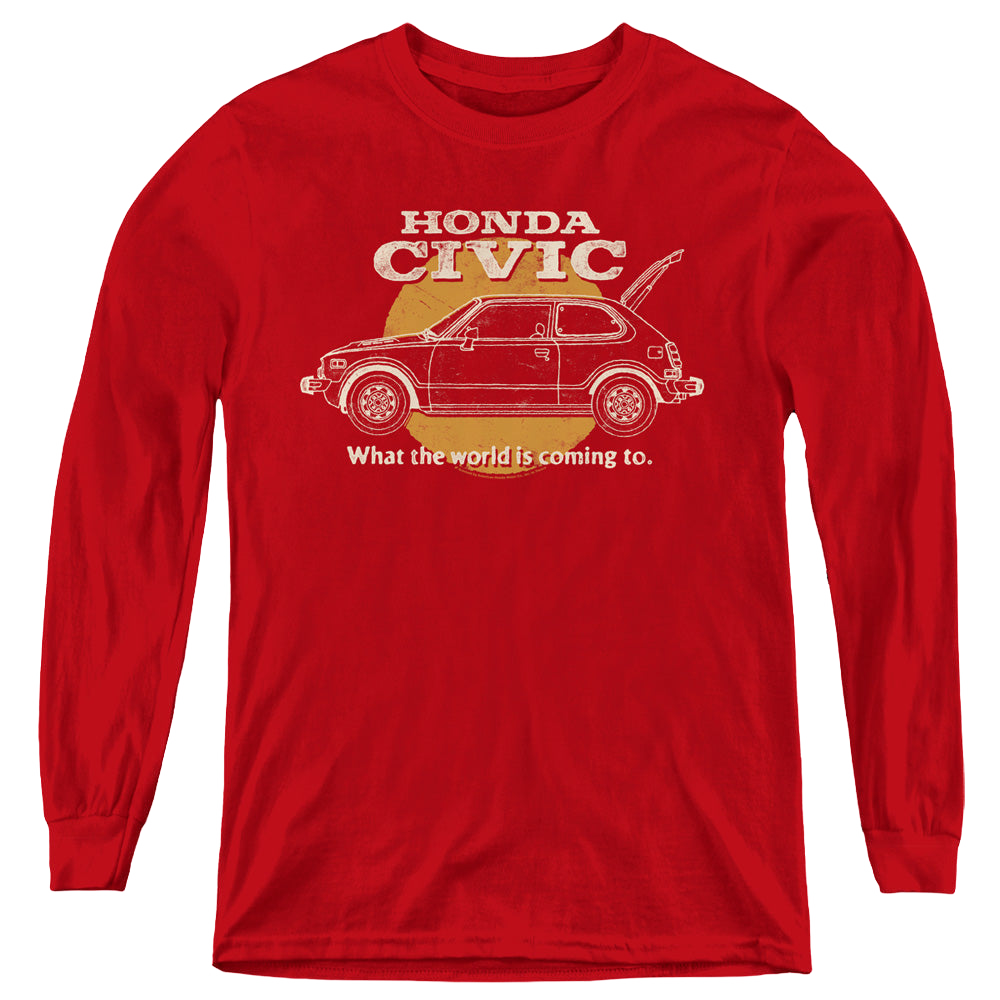 Honda Civic Coming World - Youth Long Sleeve T-Shirt Youth Long Sleeve T-Shirt Honda