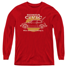 Honda Civic Coming World - Youth Long Sleeve T-Shirt Youth Long Sleeve T-Shirt Honda