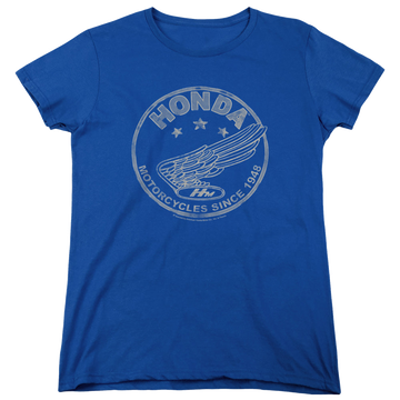 Royal women's t-shirt with Honda Motorcycles Since 1948 graphic