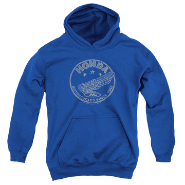 Royal youth hoodie for ages 8 to 12 with Honda Motorcycles Since 1948 graphic