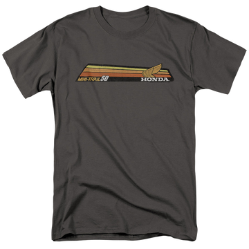 Charcoal men's regular fit t-shirt with Honda Mini-Trail 50 Stripe graphic