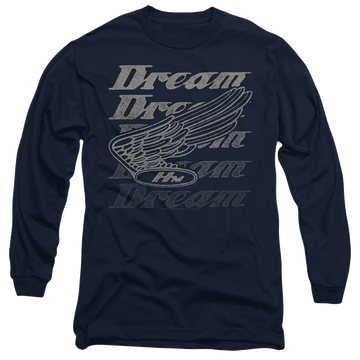 Navy men's long sleeve t-shirt with Honda Motorcycles Dreamer graphic