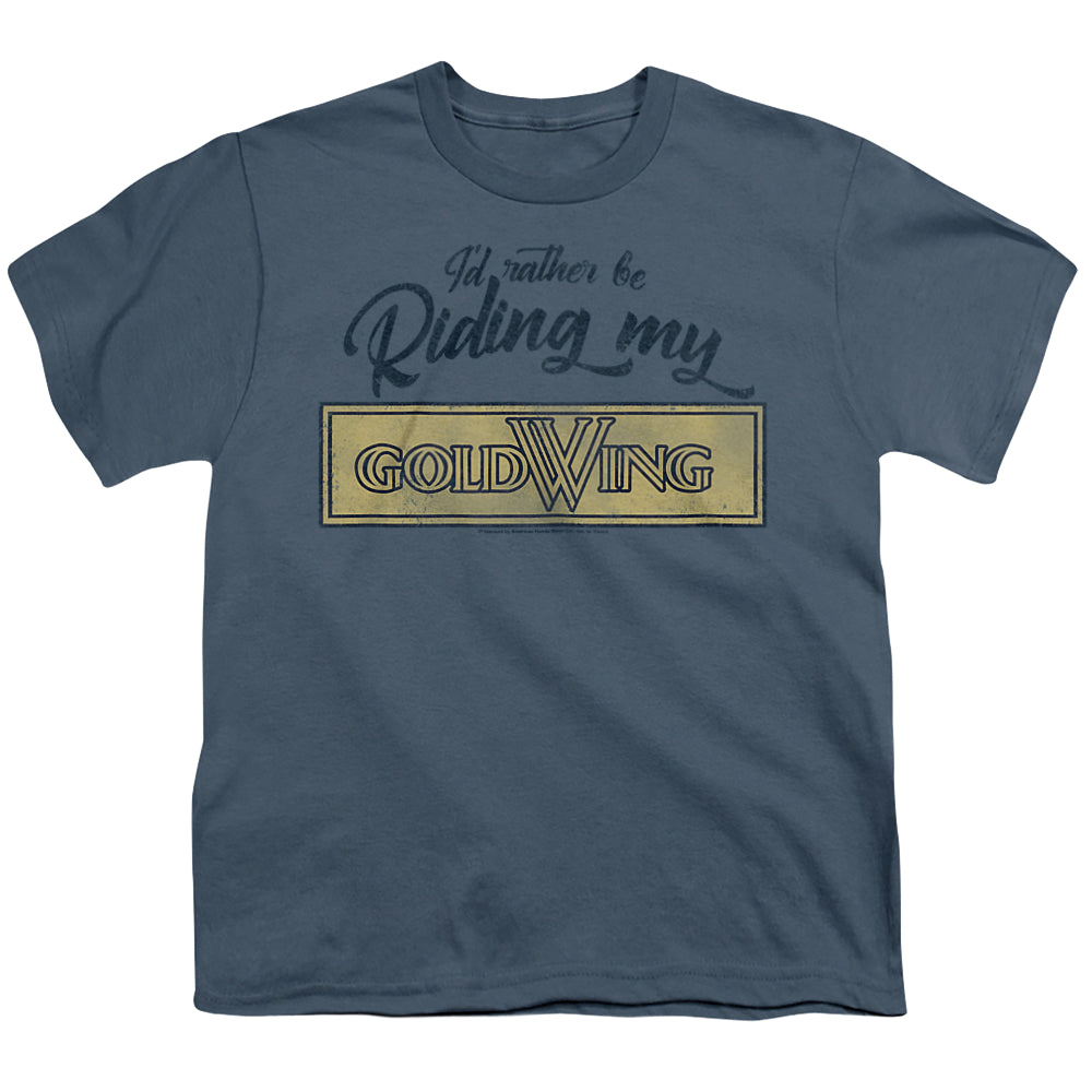Honda Rather Be Riding My Gold Wing - Youth T-Shirt Youth T-Shirt (Ages 8-12) Honda