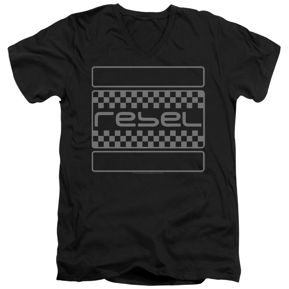 Honda Rebel Checkers Grey - Men's V-Neck T-Shirt Men's V-Neck T-Shirt Honda