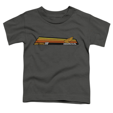 Charcoal toddler t-shirt with Honda Mini-Trail 50 Stripe graphic