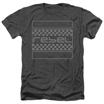 Black men's heather t-shirt with Honda Rebel Checkers Grey graphic