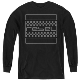 Honda Rebel Checkers Grey - Youth Long Sleeve T-Shirt Youth Long Sleeve T-Shirt Honda