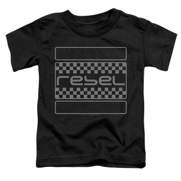 Black toddler t-shirt with Honda Rebel Checkers Grey graphic