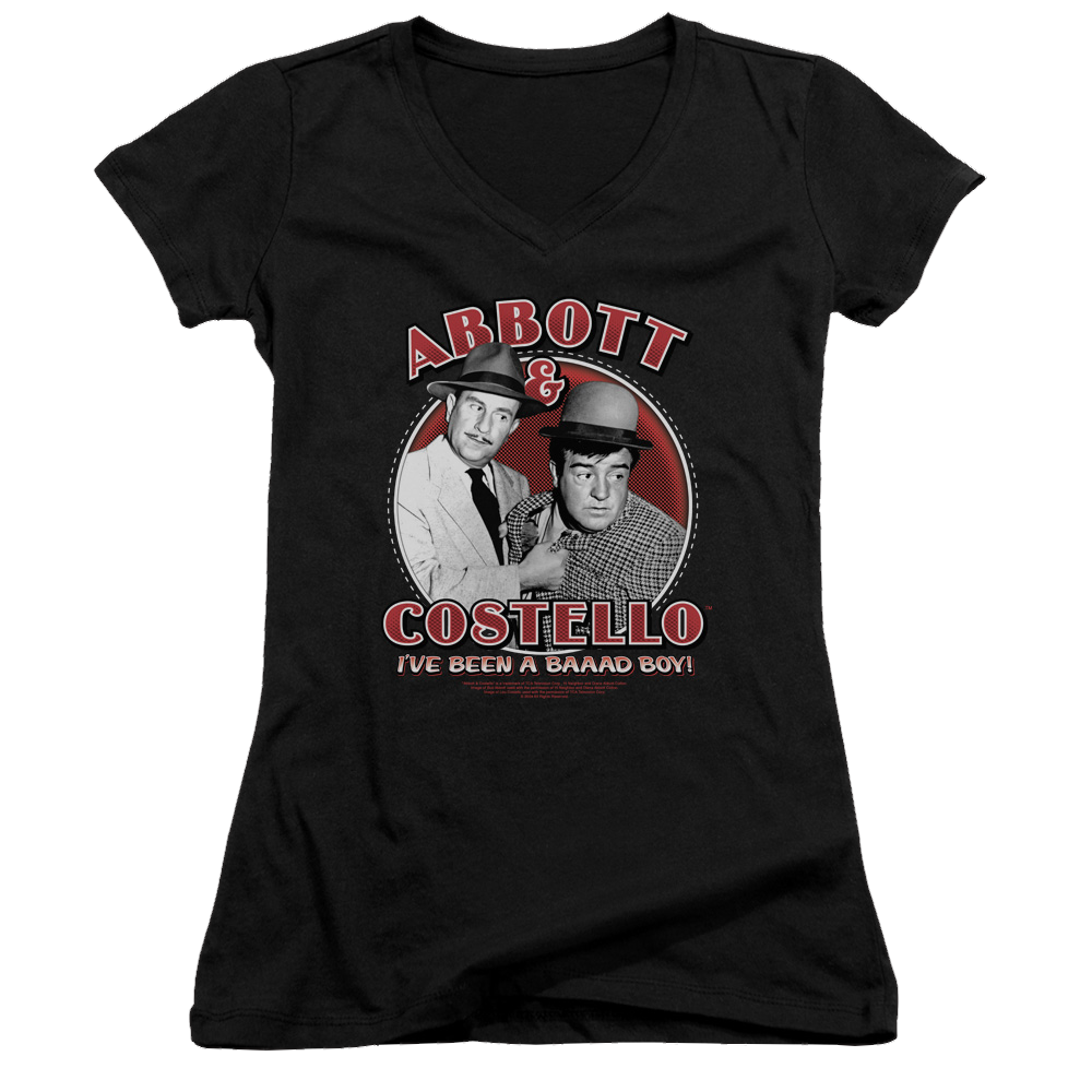 Abbott and Costello Bad Boy - Juniors V-Neck T-Shirt Juniors V-Neck T-Shirt Abbott and Costello   