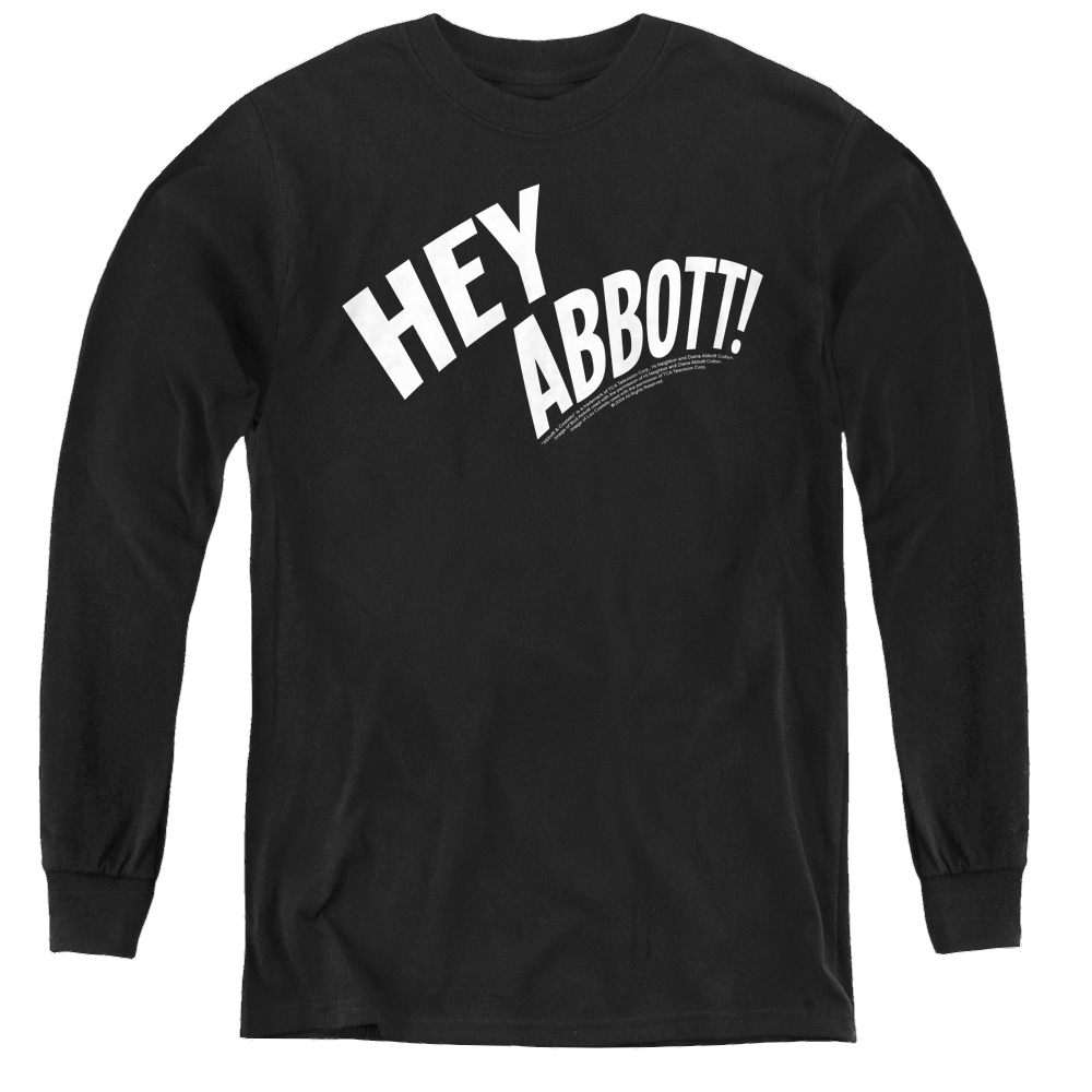 Abbott & Costello Hey Abbott - Youth Long Sleeve T-Shirt Youth Long Sleeve T-Shirt Abbott and Costello   