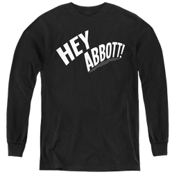 Abbott & Costello Hey Abbott - Youth Long Sleeve T-Shirt Youth Long Sleeve T-Shirt Abbott and Costello   
