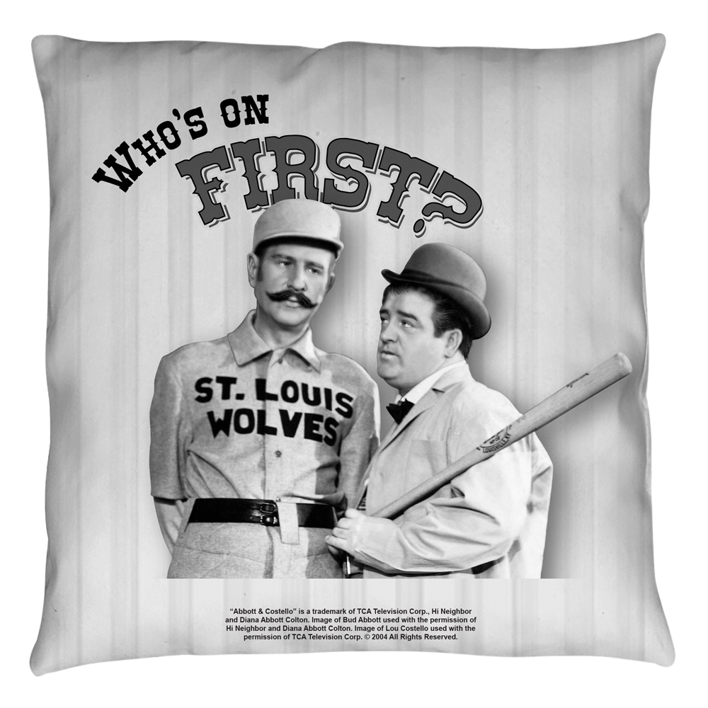 Abbott And Costello First Throw Pillow Throw Pillows Abbott and Costello   