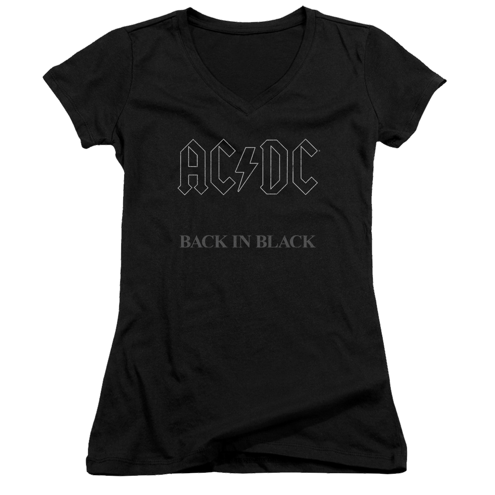 AC/DC Back In Black - Juniors V-Neck T-Shirt Juniors V-Neck T-Shirt ACDC   