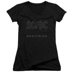 AC/DC Back In Black - Juniors V-Neck T-Shirt Juniors V-Neck T-Shirt ACDC   