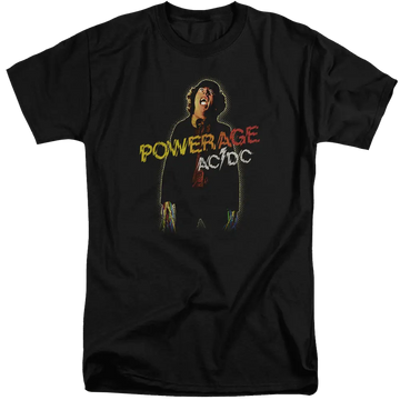 Black men's tall fit t-shirt with AC/DC Powerage graphic