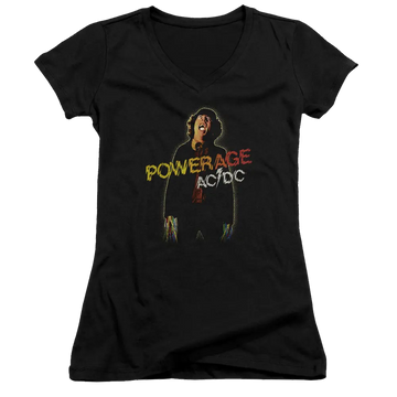 AC/DC Powerage - Juniors V-Neck T-Shirt ACDC