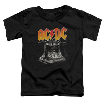 Black toddler t-shirt with AC/DC Hells Bells graphic