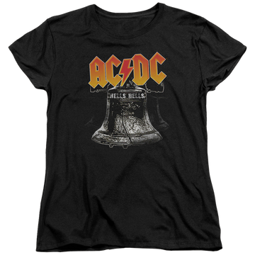 Black women's t-shirt with AC/DC Hells Bells graphic