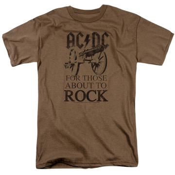Safari green men's regular fit t-shirt with AC/DC For Those About To Rock graphic