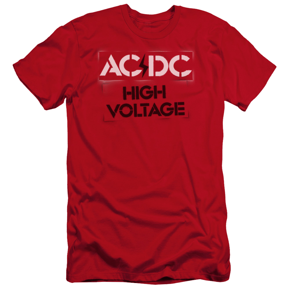 AC/DC High Voltage Stencil - Men's Premium Slim Fit T-Shirt Men's Premium Slim Fit T-Shirt ACDC   
