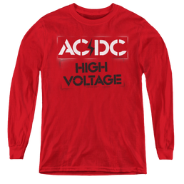 Acdc High Voltage Stencil - Youth Long Sleeve T-Shirt Youth Long Sleeve T-Shirt ACDC   