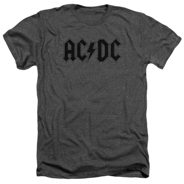 Charcoal men's heather t-shirt with AC/DC Worn Logo graphic