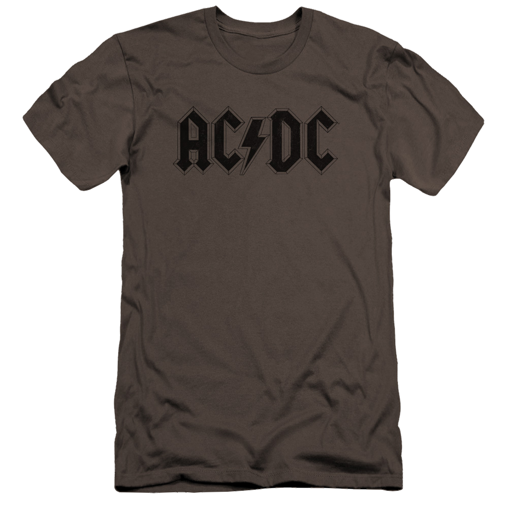 AC/DC Worn Logo - Men's Premium Slim Fit T-Shirt Men's Premium Slim Fit T-Shirt ACDC   