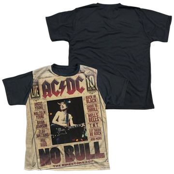 AC/DC No Bull youth black back t-shirt for ages 8 to 12