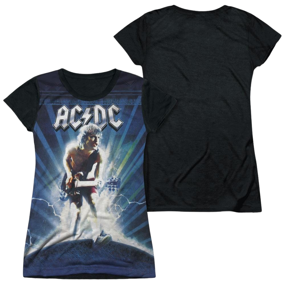 AC/DC Lightning - Juniors Black Back T-Shirt Juniors Black Back T-Shirt ACDC   