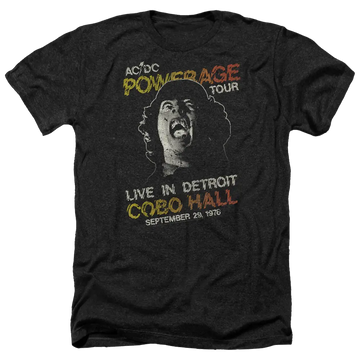 Charcoal men's heather t-shirt with AC/DC Powerage Tour graphic