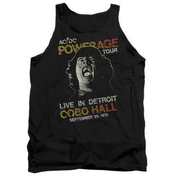 Black men's tank with AC/DC Powerage Tour graphic
