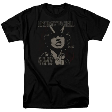 Black men's regular fit t-shirt with AC/DC My Friends graphic