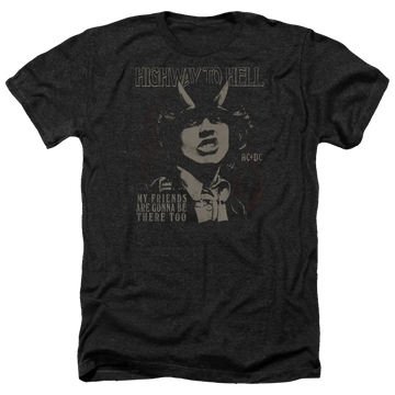 Charcoal men's heather t-shirt with AC/DC My Friends graphic