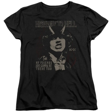 Black women's t-shirt with AC/DC My Friends graphic