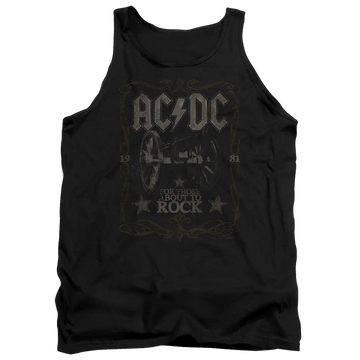 Black men's tank with AC/DC Rock Label graphic