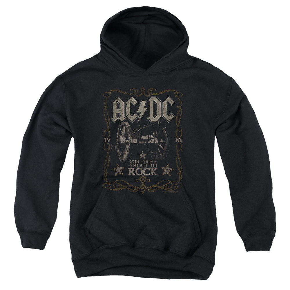 AC/DC Rock Label - Youth Hoodie (Ages 8-12) Youth Hoodie (Ages 8-12) ACDC   