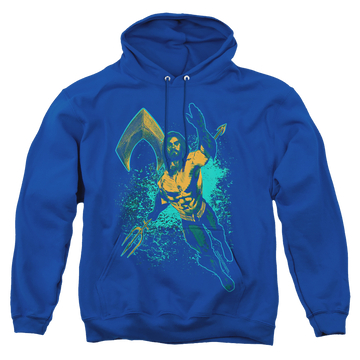Navy pullover hoodie with Aquaman Movie Make A Splash graphic