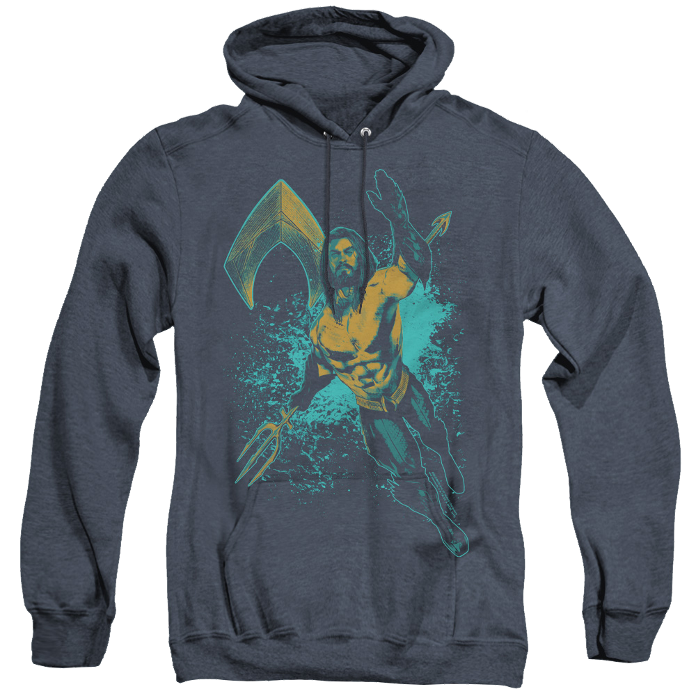 Aquaman Movie Make A Splash - Heather Pullover Hoodie Heather Pullover Hoodie Aquaman   