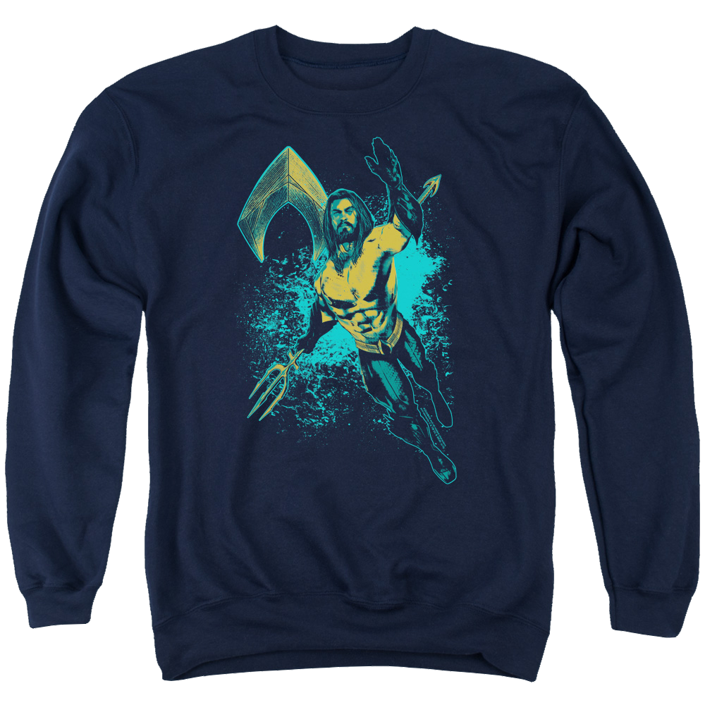 Aquaman Movie Make A Splash - Men's Crewneck Sweatshirt Men's Crewneck Sweatshirt Aquaman   