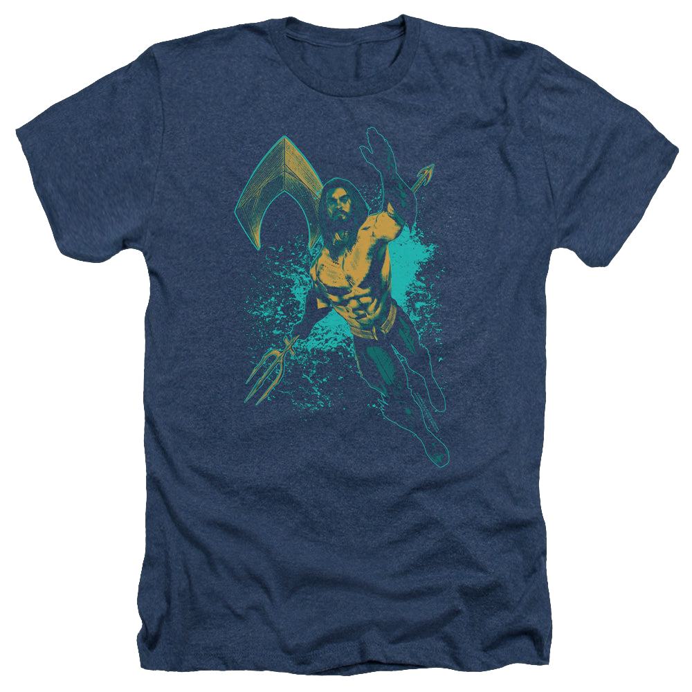 Aquaman Movie Make A Splash - Men's Heather T-Shirt Men's Heather T-Shirt Aquaman   