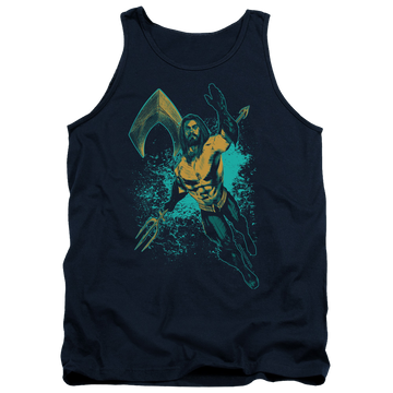 Navy men's tank with Aquaman Movie Make A Splash graphic