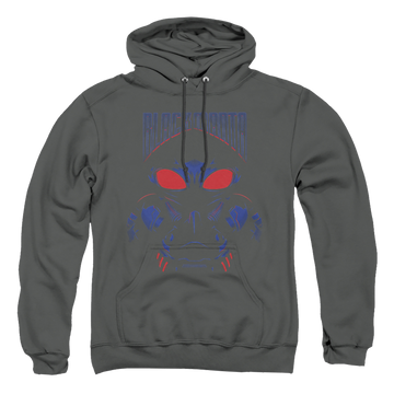 Black pullover hoodie with Aquaman Movie Black Manta graphic
